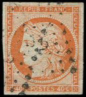 EMISSION DE 1849 - 5    40c. Orange, Oblitéré Los. DS2, TB - 1849-1850 Cérès