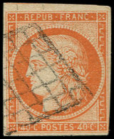 EMISSION DE 1849 - 5    40c. Orange, Obl. GRILLE, TB - 1849-1850 Ceres