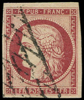 EMISSION DE 1849 - 6     1f. Carmin, Obl. GRILLE SANS FIN, TB - 1849-1850 Ceres