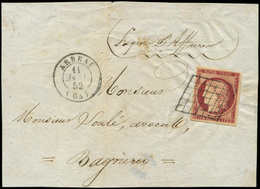 Let EMISSION DE 1849 - 6     1f. Carmin, Obl. GRILLE S. DL, Càd T15 ARREAU 11/1/52, Frappes TTB, Cote Détaché - 1849-1850 Cérès