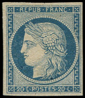 (*) EMISSION DE 1849 - 8a   20c. Bleu Dit "Marquelet", Frais Et TB. C - 1849-1850 Cérès