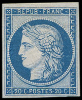 * EMISSION DE 1849 - R8f  20c. Bleu, REIMPRESSION, Frais Et TB - 1849-1850 Cérès