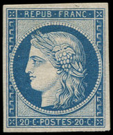 * EMISSION DE 1849 - R8f  20c. Bleu, REIMPRESSION, Forte Ch., TB - 1849-1850 Ceres