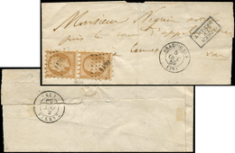 Let EMPIRE NON DENTELE - 13A  10c. Bistre, T I, PIQUAGE SUSSE, PAIRE Obl. PC 1139 S. LSC, Càd T15 DRAGUIGNAN 5/10/59, Ar - 1853-1860 Napoleone III