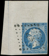 EMPIRE NON DENTELE - 14B  20c. Bleu, Cdf Avec Ligne Verticale Très Fine, Obl. PC 973, Variété Petite Encoche Dans Le Fil - 1853-1860 Napoleone III