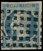 EMPIRE NON DENTELE - 15   25c. Bleu, Obl. GROS POINTS, TB - 1853-1860 Napoléon III.