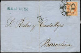 Let EMPIRE NON DENTELE - 16   40c. Orange, Obl. ROUE ESPAGNOLE Sur LAC De MARSEILLE Du 10/3/60, Taxe 3 Pour BARCELONE, T - 1853-1860 Napoléon III