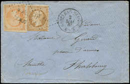 Let EMPIRE NON DENTELE - 16 Et 21,  40c. Orange Et 10c. Bistre Obl. CEMA S. Env., Càd CORPS EXP. MEXIQUE/BAU A 2/5/6(3), - 1853-1860 Napoleon III
