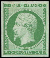 (*) EMPIRE NON DENTELE - AM12e 5c. Vert Clair, Tirage Des Arts Et Métiers, TTB. C - 1853-1860 Napoleon III