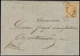 Let EMPIRE LAURE - 28A  10c. Bistre, T I, Obl. OR 3 Fois Sur LAC De Blajan Du 20/5/69, TB - 1863-1870 Napoleon III With Laurels