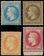 EMPIRE LAURE - 29B, 30, 31 Et 32, 20c. Bleu, T II, 30c. Brun, 40c. Orange Et 80c. Rose Bdf, * Et **, Signés Calves (sf. - 1863-1870 Napoléon III Con Laureles