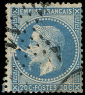 EMPIRE LAURE - 29Bd 20c. Bleu, T II, "A LA PIPE", état Complet, Obl. Etoile 11, R Et TB - 1863-1870 Napoleone III Con Gli Allori