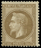 * EMPIRE LAURE - 30h  30c. Brun, FOND LIGNE, TB - 1863-1870 Napoléon III Con Laureles