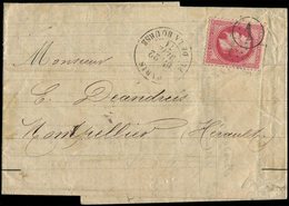 Let EMPIRE LAURE - 32   80c. Rose, Obl. Etoile 1 Et 1 Dans Un CERCLE S. LAC, Càd Pl. De La Bourse 22/7/71, R Et TTB - 1863-1870 Napoleon III With Laurels