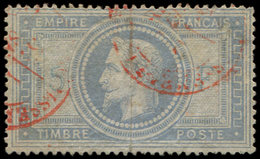 EMPIRE LAURE - 33    5f. Violet-gris, Obl. Cachet Rouge Des Imprimés, Défectueux, Aspect TB. C - 1863-1870 Napoléon III Lauré