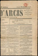 Let EMISSION DE BORDEAUX - 40B   2c. Brun-rouge, R II, Filet Coupé, Obl. TYPO Sur Journal Entier "L'ECHO D'ARCIS" Du 28/ - 1870 Bordeaux Printing