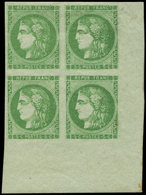 ** EMISSION DE BORDEAUX - 42Bh  5c. Vert, BLOC De 4 Cdf, La Paire Sup. Est *, Très Frais, TTB, Certif. JF Brun - 1870 Bordeaux Printing