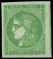 * EMISSION DE BORDEAUX - 42B   5c. Vert-jaune R II, Très Belles Marges, Inf. Ch., TTB - 1870 Emission De Bordeaux