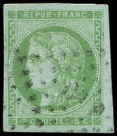 EMISSION DE BORDEAUX - 42B   5c. Vert-jaune, R II, Grandes Marges, Obl. Ambulant, TTB - 1870 Emissione Di Bordeaux