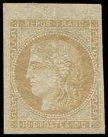 * EMISSION DE BORDEAUX - 43Ab 10c. Bistre-VERDATRE, R I, Petit Bdf, Frais Et TTB. C - 1870 Emissione Di Bordeaux