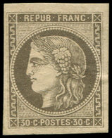 * EMISSION DE BORDEAUX - 47c  30c. Brun-VERDATRE, Impression Fine, Gomme Partielle, Sinon TB, Certif. Scheller - 1870 Emissione Di Bordeaux