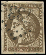 EMISSION DE BORDEAUX - 47   30c. Brun, Oblitéré GC, TTB - 1870 Bordeaux Printing