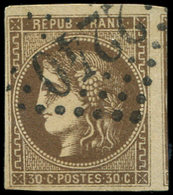 EMISSION DE BORDEAUX - 47e  30c. Brun, "R" Relié Au Cadre, Obl. GC 2240, Frappe Superbe, Voisin à Droite, TTB - 1870 Bordeaux Printing