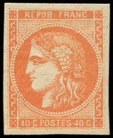 ** EMISSION DE BORDEAUX - 48   40c. Orange, Superbe - 1870 Bordeaux Printing