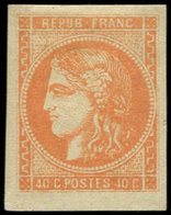 * EMISSION DE BORDEAUX - 48   40c. Orange, Belles Marges, TTB, Certif. Raybaudi - 1870 Ausgabe Bordeaux