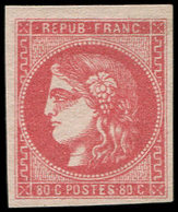 (*) EMISSION DE BORDEAUX - 49a  80c. SAUMON, Très Frais, TB, Certif. Scheller, Cote Maury - 1870 Ausgabe Bordeaux