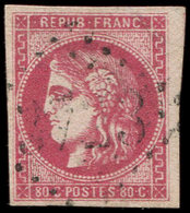 EMISSION DE BORDEAUX - 49   80c. Rose, Obl. GC 3723, Frappe Légère, TB/TTB - 1870 Ausgabe Bordeaux