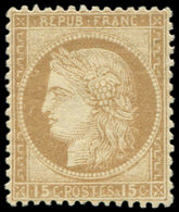 ** CERES DENTELE - 59   15c. Bistre, Infime Manque De Gomme, Bon Centrage, Frais Et TTB. C - 1871-1875 Ceres