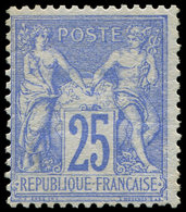 * TYPE SAGE - 68   25c. Outremer, Ch. Très Légère, Presque **, Timbre RR, TB. J - 1876-1878 Sage (Tipo I)