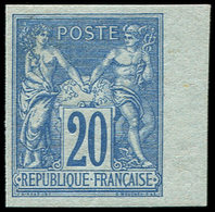 * TYPE SAGE - 73a  20c. Turquoise, NON DENTELE, Petit Bdf, Frais Et TTB - 1876-1878 Sage (Tipo I)