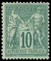 * TYPE SAGE - 76   10c. Vert, Centrage Courant, Frais Et TB. J - 1876-1878 Sage (Tipo I)