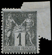 * TYPE SAGE - 83    1c. Noir Sur Azuré, Variété De PIQUAGE En Coin, TB - 1876-1878 Sage (Tipo I)