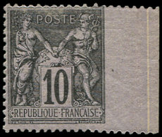 * TYPE SAGE - 89   10c. Noir Sur Lilas, Dentelé 3 COTES, Bdf, TB - 1876-1878 Sage (Tipo I)