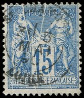 TYPE SAGE - 90   15c. Bleu, 3 Plis ACCORDEON, Obl., TB - 1876-1878 Sage (Type I)