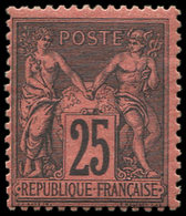 * TYPE SAGE - 91   25c. Noir Sur Rouge, Frais Et TB. C - 1876-1878 Sage (Type I)