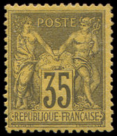 * TYPE SAGE - 93   35c. Violet Noir Sur Jaune, TB. C - 1876-1878 Sage (Tipo I)