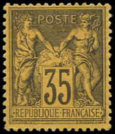 (*) TYPE SAGE - 93   35c. Violet Noir Sur Jaune, Bon Centrage, TB - 1876-1878 Sage (Tipo I)