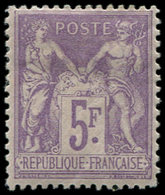 * TYPE SAGE - 95    5f. Violet Sur Lilas, Nuance Foncée, TB - 1876-1878 Sage (Type I)