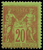 ** TYPE SAGE - 96a  20c. Garance Sur Vert, TB - 1876-1878 Sage (Type I)