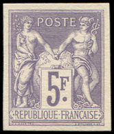 (*) TYPE SAGE - Emission Des Régents 95b : 5f. Violet, Sans Teinte De Fond, TB - 1876-1898 Sage (Type II)