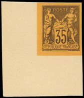 (*) TYPE SAGE - 93   35c. Violet Noir Sur Jaune, Non Dentelé Sur Bristol, Cdf, TB - 1876-1878 Sage (Type I)