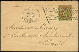 Let TYPE SAGE SUR LETTRES - N°96 Obl. Méc. Drapeau RF PARIS/DEPART 17/3/00 S. Env., TB - 1877-1920: Periodo Semi Moderno