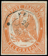 TELEGRAPHE - Télégraphe 3 : 1f. Orange, Oblitération Légère, TTB - Telegraph And Telephone