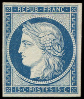 (*) ESSAIS -  2 : 15c. Bleu, Papier Carton, TB. J - Autres & Non Classés