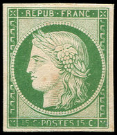 (*) ESSAIS -  2 : 15c. Vert, Papier Carton, TB - Autres & Non Classés