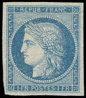 (*) ESSAIS -  6  : 1f. Bleu, Papier Pelure, TB - Other & Unclassified